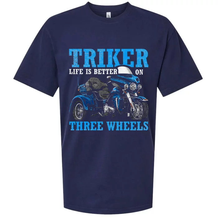 Triker Life Is Better On Three Wheels Motorcycle Trike Sueded Cloud Jersey T-Shirt