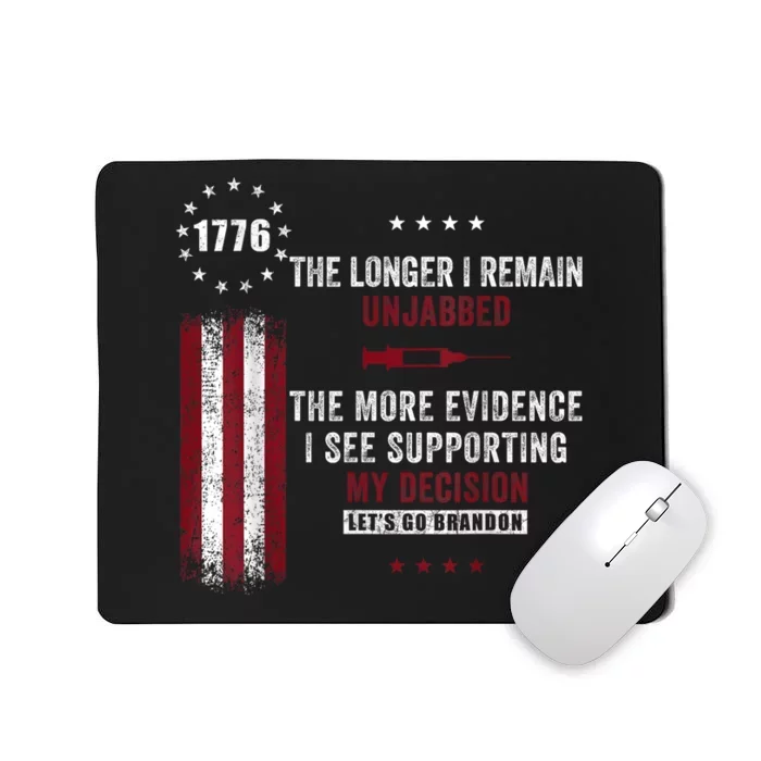 The Longer I Remain Unjabbed Funny Sarcastic Antivax Mousepad