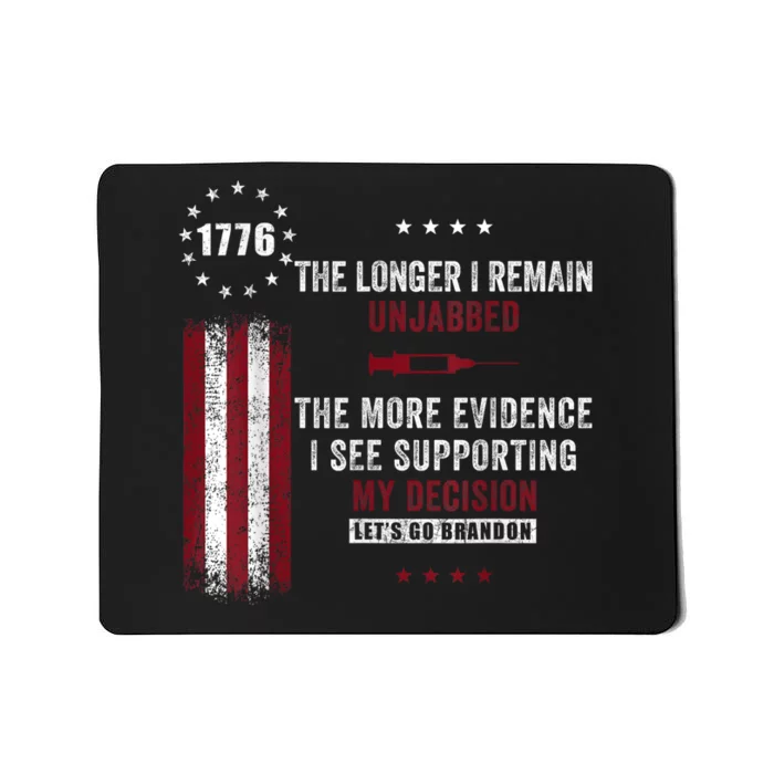 The Longer I Remain Unjabbed Funny Sarcastic Antivax Mousepad