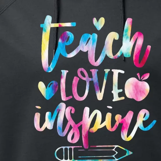 Teach Love Inspire Back to School Teacher Performance Fleece Hoodie