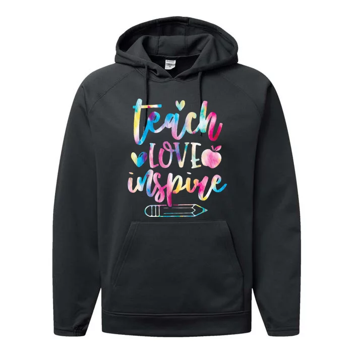 Teach Love Inspire Back to School Teacher Performance Fleece Hoodie