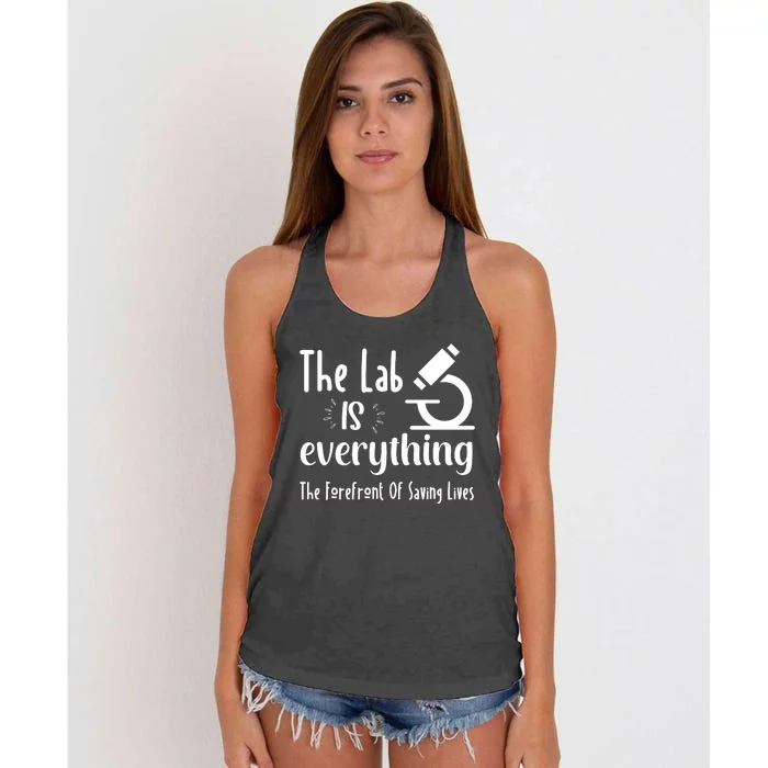 The Lab Is Everything Lab Week 2024 Medical Lab Science (1) Women's Knotted Racerback Tank