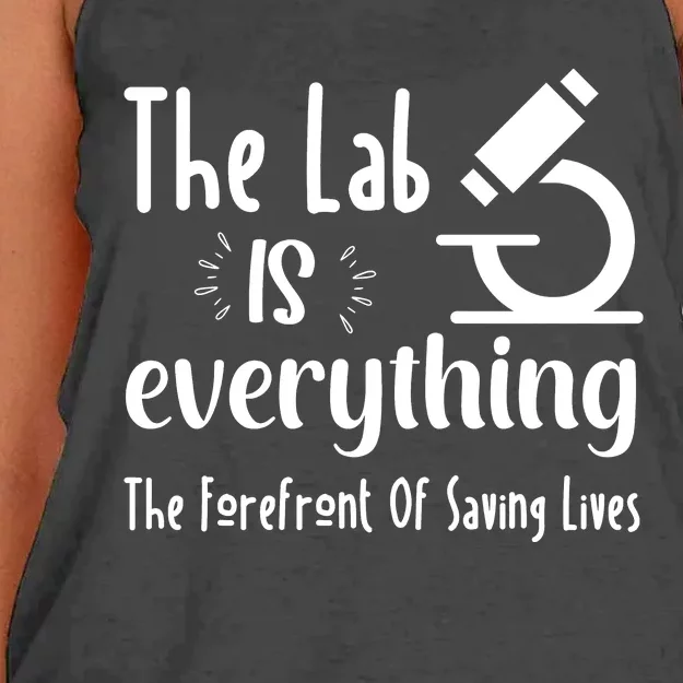 The Lab Is Everything Lab Week 2024 Medical Lab Science (1) Women's Knotted Racerback Tank