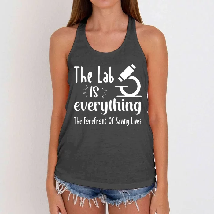 The Lab Is Everything Lab Week 2024 Medical Lab Science (1) Women's Knotted Racerback Tank