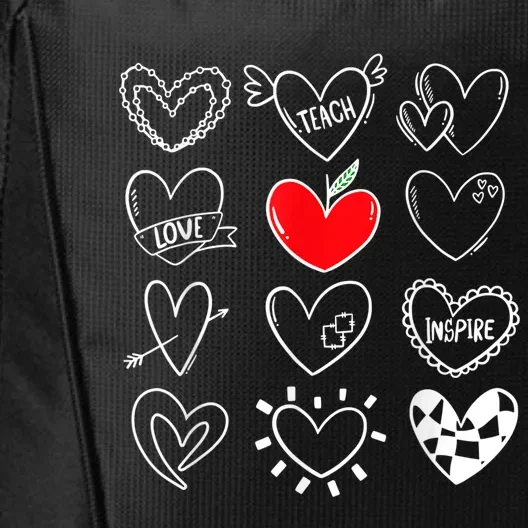 Teach Love Inspire Hearts Valentines Day Shirts For Teachers City Backpack