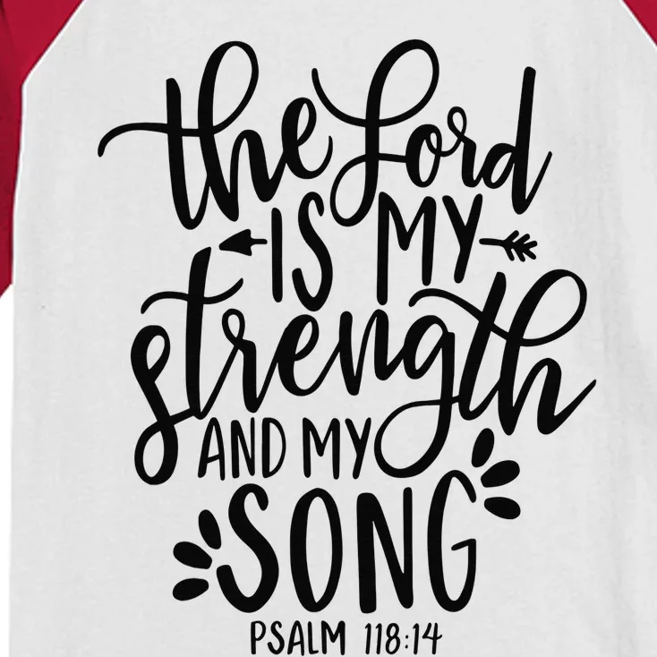 The Lord Is My Strength and My Shield - Christian Psalm 287 Kids Colorblock Raglan Jersey