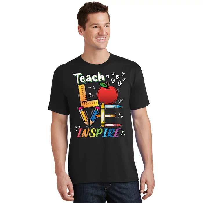 Teach Love Inspire Back To School Theme T-Shirt