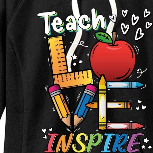 Teach Love Inspire Back To School Theme Women's Fleece Hoodie