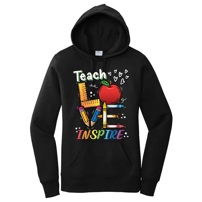 Teach Love Inspire Back To School Theme Women's Pullover Hoodie