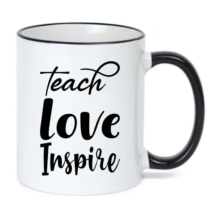 Teach Love Inspire Black Color Changing Mug