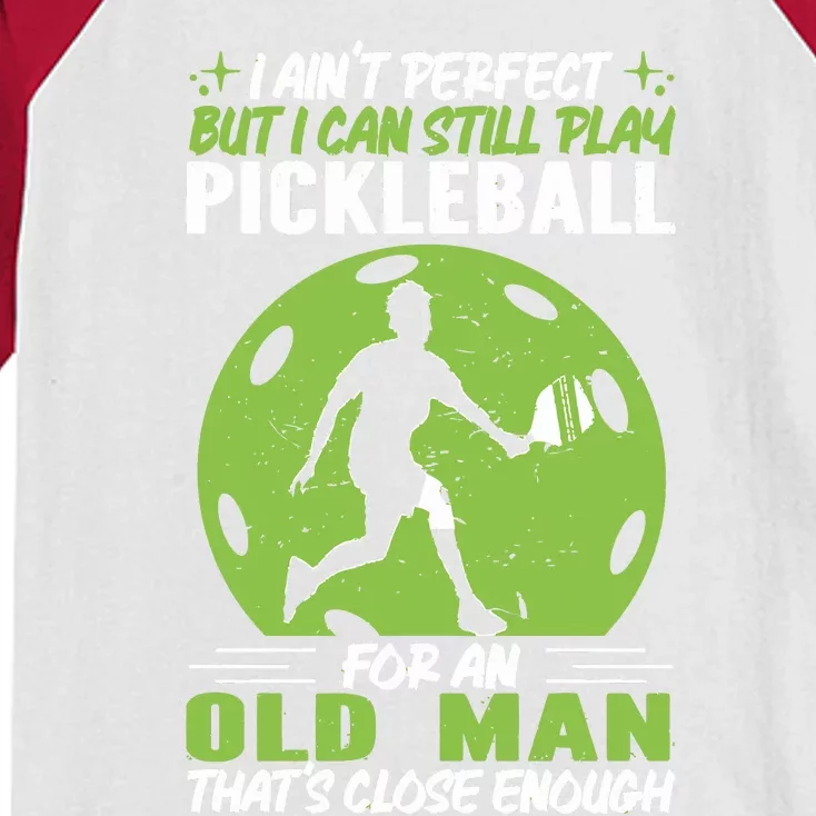 Tennis Lover I Can Still Play Pickleball Kids Colorblock Raglan Jersey