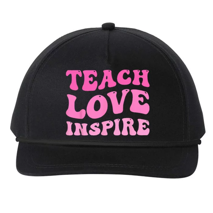 Teach Love Inspire Back To School Teacher Snapback Five-Panel Rope Hat