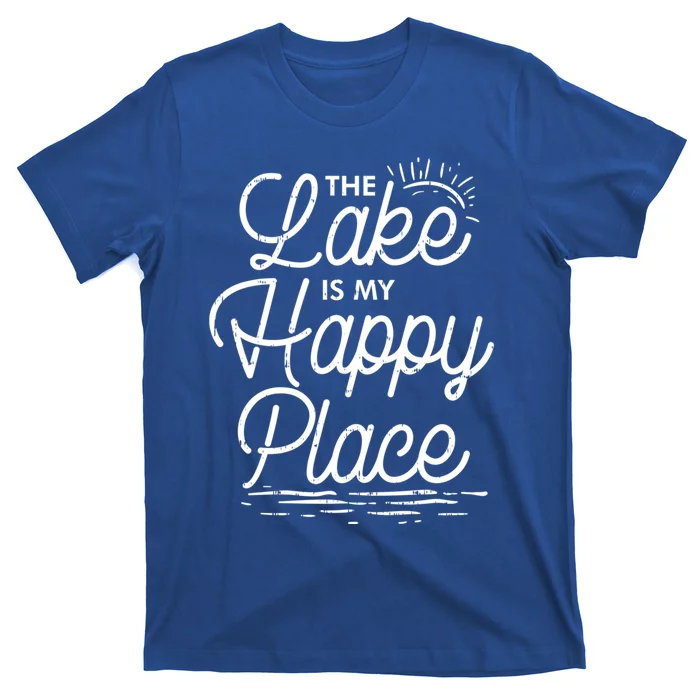 The Lake Is My Happy Place Funny Summer Camp Vacation Gift T-Shirt