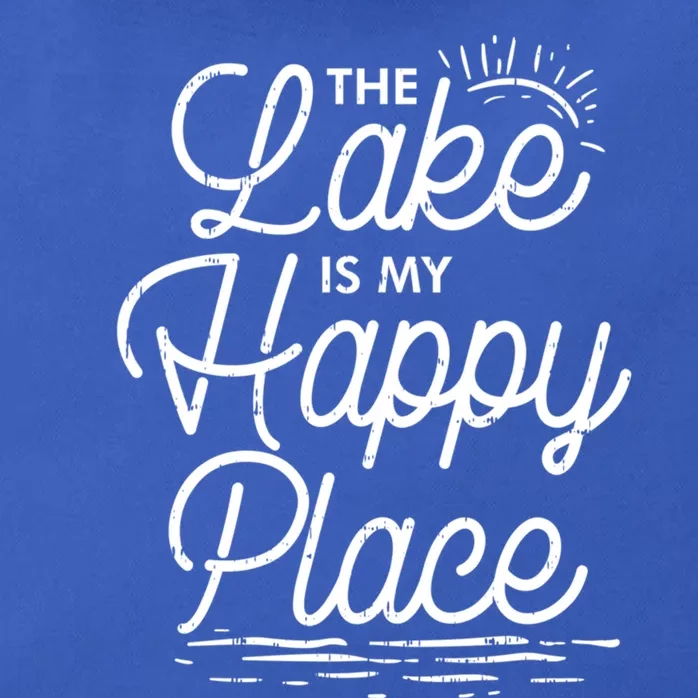 The Lake Is My Happy Place Funny Summer Camp Vacation Gift Zip Tote Bag