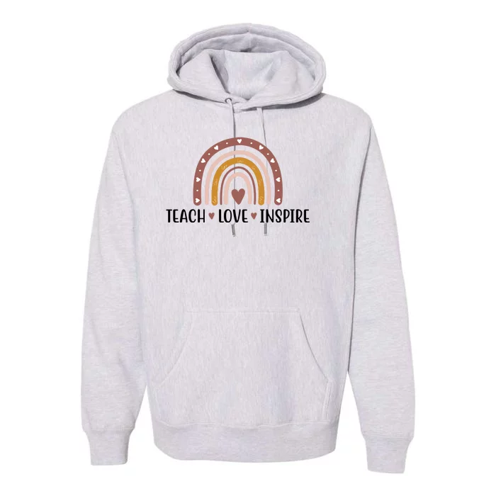 Teach Love Inspire Fall Autumn Rainbow Premium Hoodie