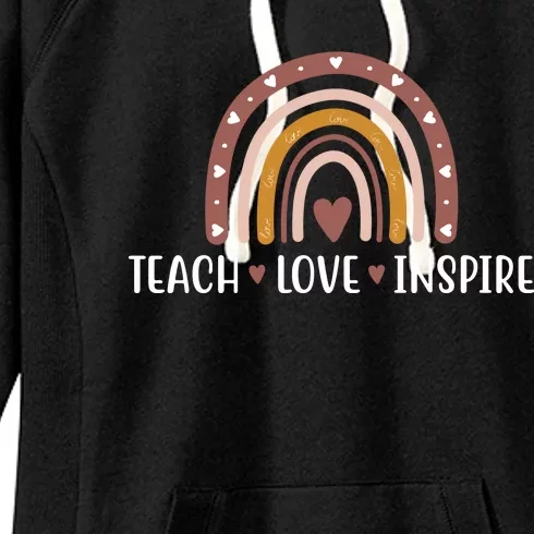 Teach Love Inspire Fall Autumn Rainbow Women's Fleece Hoodie