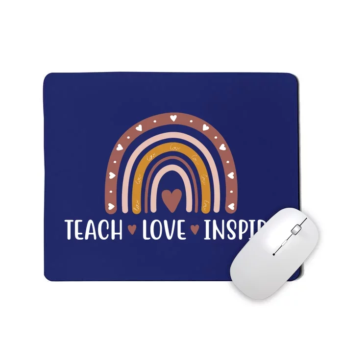 Teach Love Inspire Fall Autumn Rainbow Mousepad