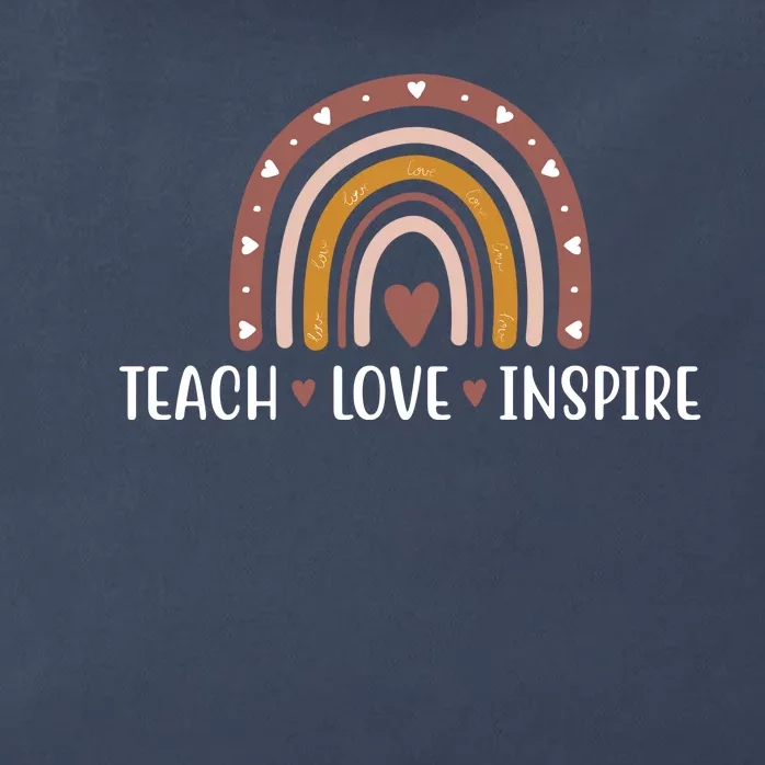 Teach Love Inspire Fall Autumn Rainbow Zip Tote Bag