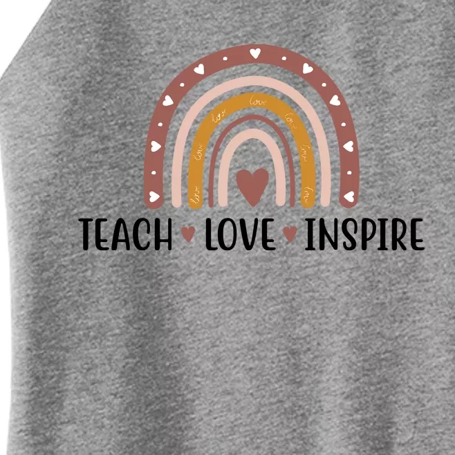 Teach Love Inspire Fall Autumn Rainbow Women’s Perfect Tri Rocker Tank