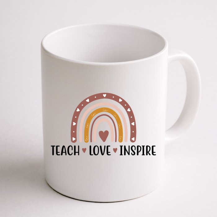 Teach Love Inspire Fall Autumn Rainbow Front & Back Coffee Mug