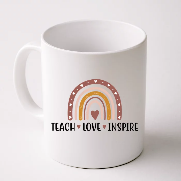 Teach Love Inspire Fall Autumn Rainbow Front & Back Coffee Mug