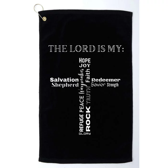 The Lord Is My Cross Inspirational Christian Sayings Platinum Collection Golf Towel