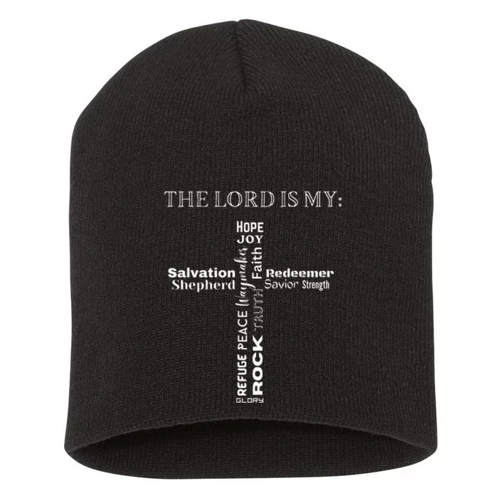 The Lord Is My Cross Inspirational Christian Sayings Short Acrylic Beanie