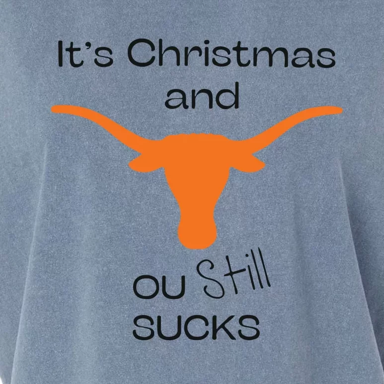 Texas Longhorn Its Chritsmas And Ou Still Sucks Garment-Dyed Women's Muscle Tee