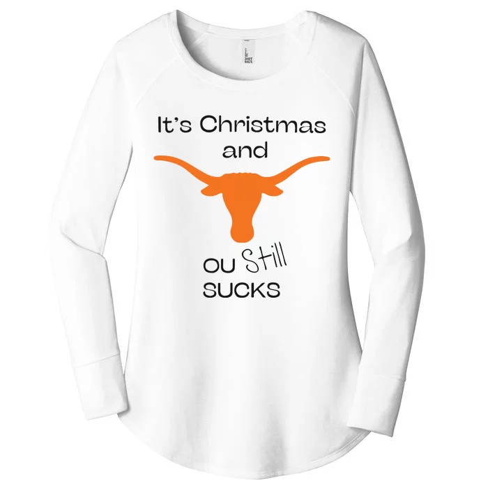 Texas Longhorn Its Chritsmas And Ou Still Sucks Women's Perfect Tri Tunic Long Sleeve Shirt