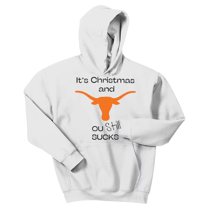 Texas Longhorn Its Chritsmas And Ou Still Sucks Kids Hoodie