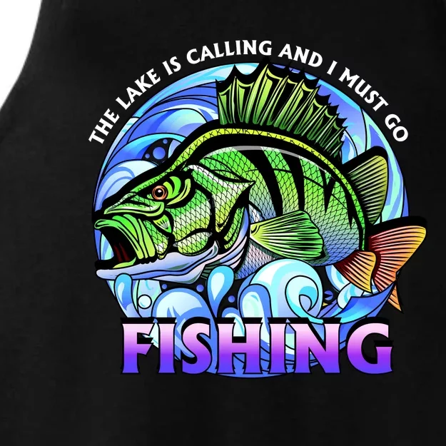 The Lake Is Calling And I Must Go Fishing Ladies Tri-Blend Wicking Tank