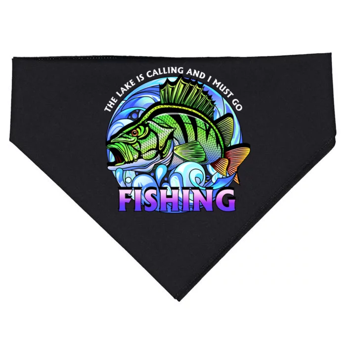 The Lake Is Calling And I Must Go Fishing USA-Made Doggie Bandana