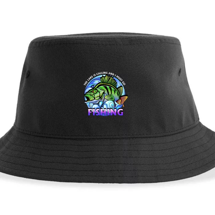 The Lake Is Calling And I Must Go Fishing Sustainable Bucket Hat