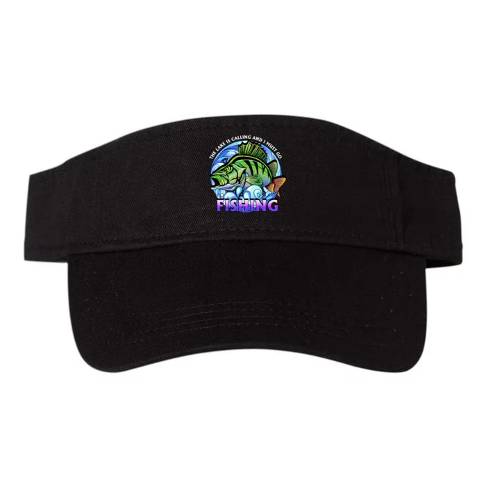 The Lake Is Calling And I Must Go Fishing Valucap Bio-Washed Visor