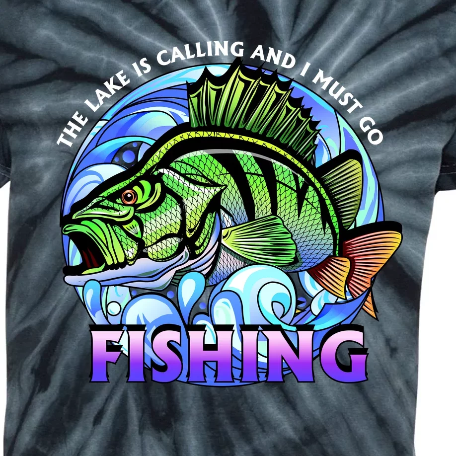 The Lake Is Calling And I Must Go Fishing Kids Tie-Dye T-Shirt