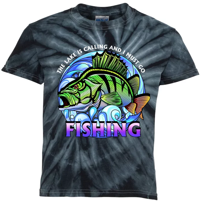 The Lake Is Calling And I Must Go Fishing Kids Tie-Dye T-Shirt