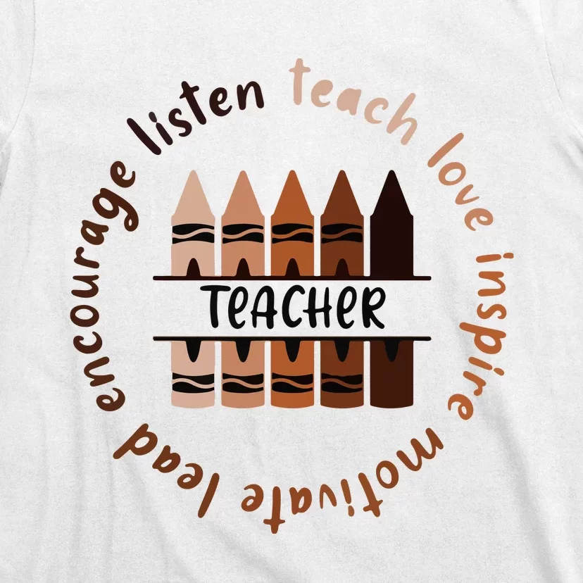 Teach Love Inspire Teacher Melanin Black History Month T-Shirt