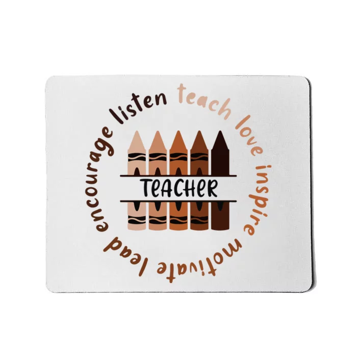 Teach Love Inspire Teacher Melanin Black History Month Mousepad