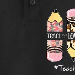 Teach Love Inspire Teacher life Crayon Dry Zone Grid Performance Polo