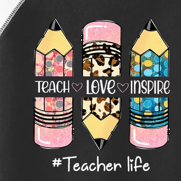 Teach Love Inspire Teacher life Crayon Toddler Fine Jersey T-Shirt