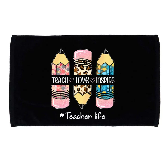 Teach Love Inspire Teacher life Crayon Microfiber Hand Towel