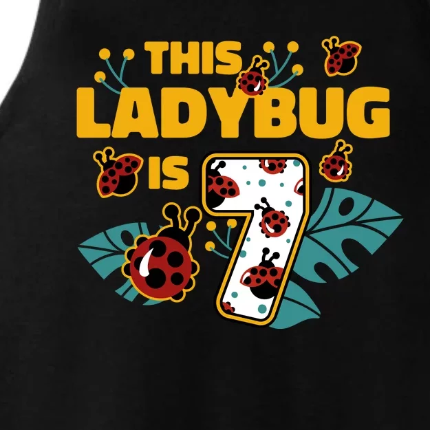 This Ladybug Is 7 Cute Gift Ladies Tri-Blend Wicking Tank