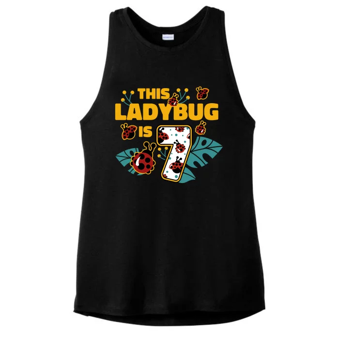 This Ladybug Is 7 Cute Gift Ladies Tri-Blend Wicking Tank