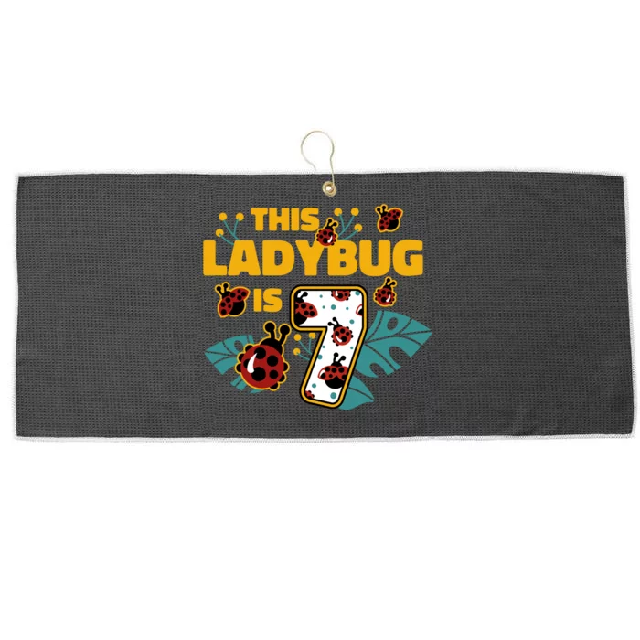 This Ladybug Is 7 Cute Gift Large Microfiber Waffle Golf Towel