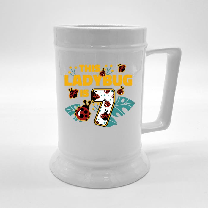 This Ladybug Is 7 Cute Gift Front & Back Beer Stein