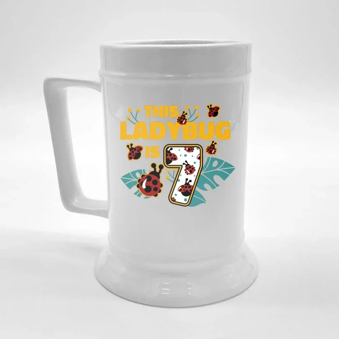 This Ladybug Is 7 Cute Gift Front & Back Beer Stein