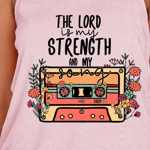 The Lord Is My Strength And My Song Psalm 118:14 Bible Verse Women's Knotted Racerback Tank