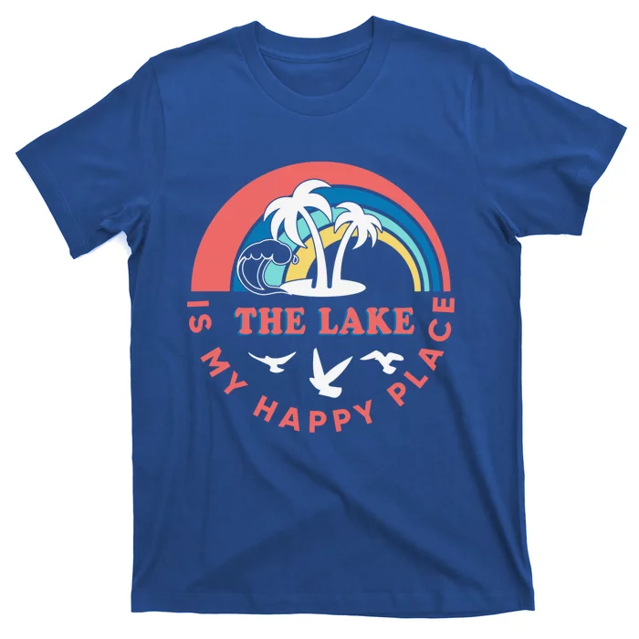 The Lake Is My Happy Place Sand Surf Summer Vacation Cute Gift T-Shirt