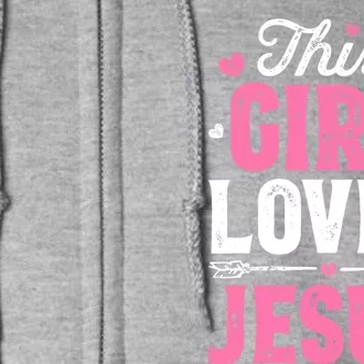 This Loves Jesus Funny Christian Faith Religious Women Full Zip Hoodie