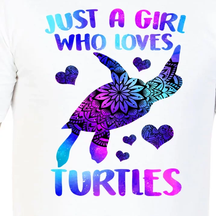 Turtle Lover Just A Girl Who Loves Turtles Turtle Watercolor Sea Ocean Comfort Colors T-Shirt